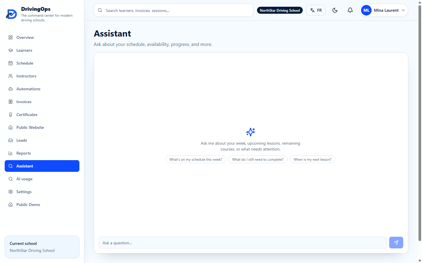 Assistant IA in DrivingOps